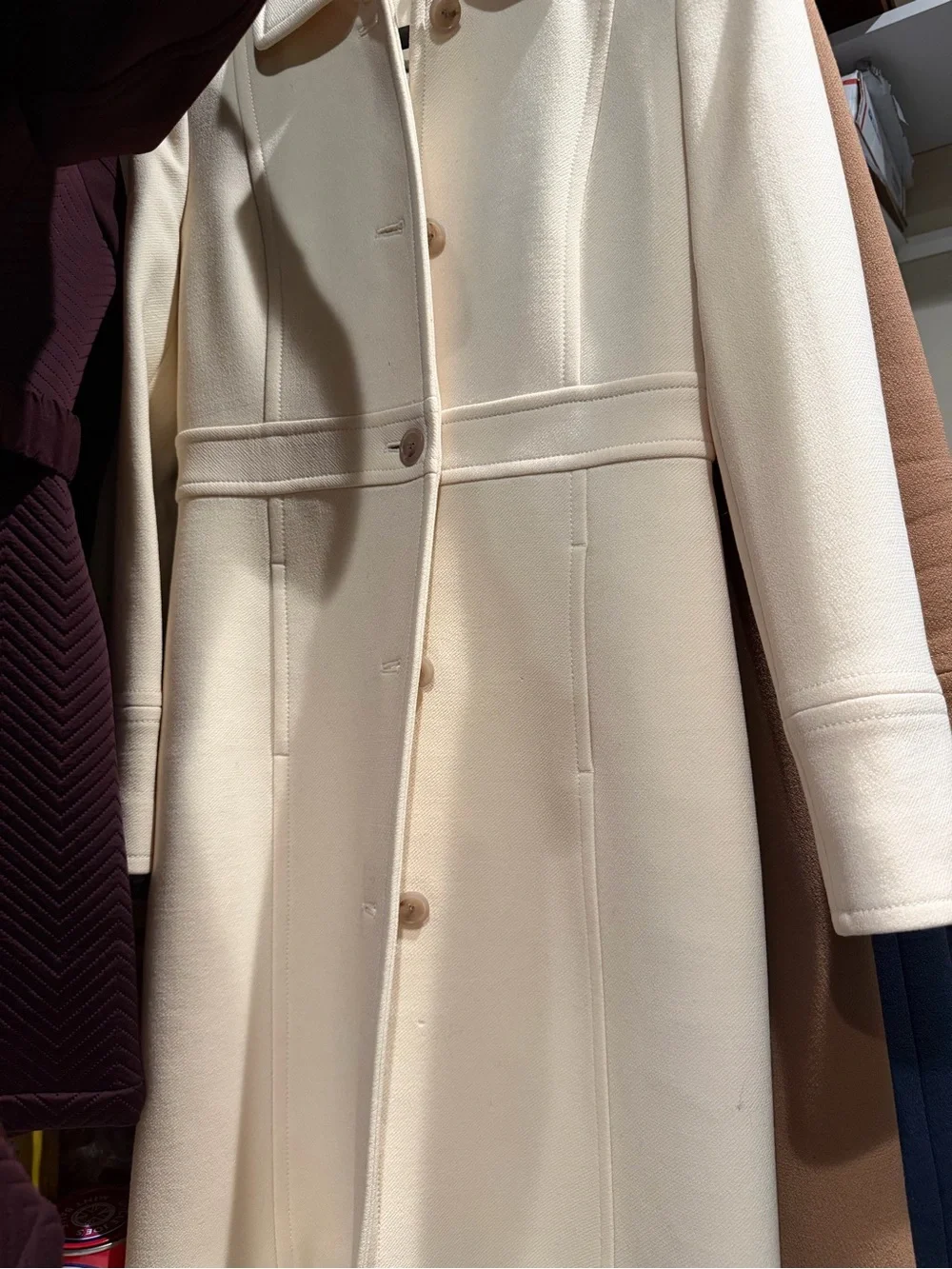 J. Crew Lady Day Cream Single-Breasted Wool-Blend Coat - Picture 7 of 7